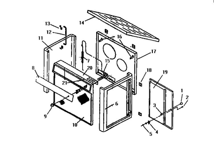 Cabinet Diagram and Parts List for 2941  US Stove Company Heater